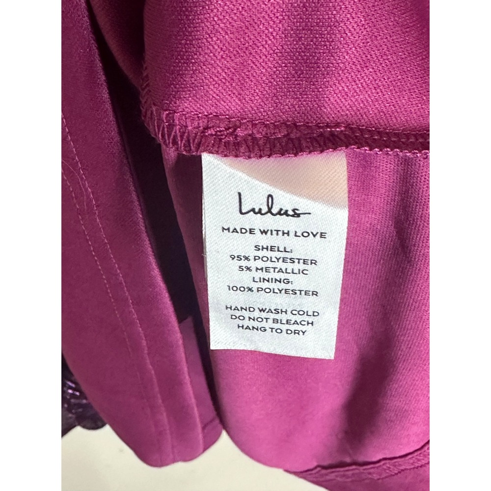 Lulus XL Purple Metallic Pleated Mini Dress NWT Deep V Party Cocktail Dress - Picture 7 of 7